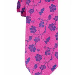 The Tie Hub Men Pink & Blue Printed Broad Tie-image-77