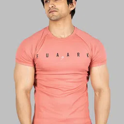 FUAARK Slim Fit Typography Printed Raglan Sleeves Anti Odour  Gym T-shirt-image-13