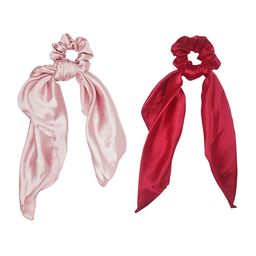 ONE on ONE Women Pink & Red Set of 2 Ponytail Holders-12
