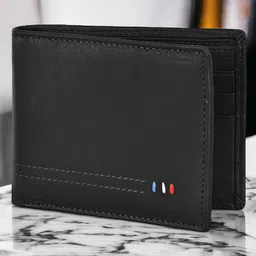 LORENZ Men Leather RFID Blocking Two Fold Wallet with Flap & Coin Pocket image 3