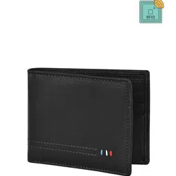 LORENZ Men Leather RFID Blocking Two Fold Wallet with Flap & Coin Pocket image 2