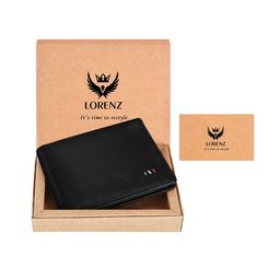 LORENZ Men Leather RFID Blocking Two Fold Wallet with Flap & Coin Pocket image 4