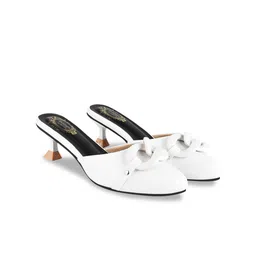 Shoetopia Pointed Toe Embellished Block Mules image 5