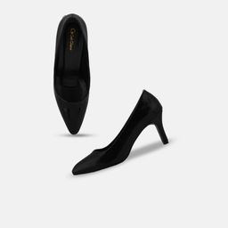 Get Glamr Pointed Toe Block Heeled Pumps image 3