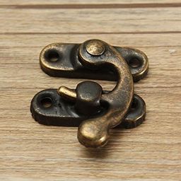 RED APPEL Antique Decorative Jewelry Wooden Box Hasp Latch Lock with Screw, Bronze -12 Pieces. image 1