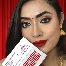 PERPAA  Premium Kumkum Set Of 2 Round Stick On Bindi Book - Maroon & Red image 2