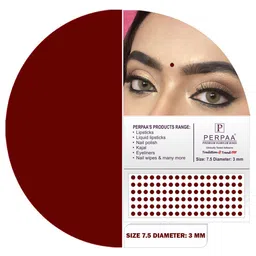 PERPAA  Premium Kumkum Set Of 2 Round Stick On Bindi Book - Maroon & Red image 3