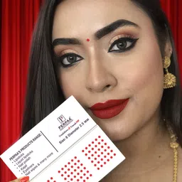 PERPAA Premium Kumkum Set Of 2 Round Stick On Bindi Book - Maroon & Red image 3