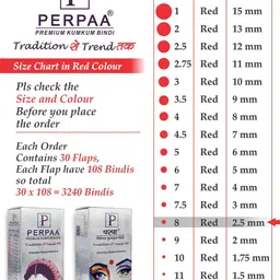PERPAA Premium Kumkum Set Of 2 Round Stick On Bindi Book - Maroon & Red image 4
