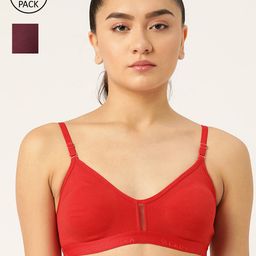 Lady Lyka women  Red & Purple Bra pack of 2-image-25