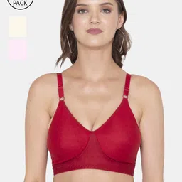 Souminie Women's Cotton Seamless Bra- Everyday Fit Pack of 3-27