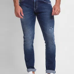 SPYKAR Men Blue Mildly Distressed Light Fade Jeans-picture-36