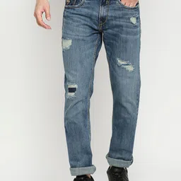 SPYKAR Men Blue Mildly Distressed Heavy Fade Jeans-picture-10