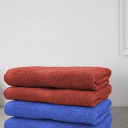 Aura Set Of 4 Solid 500 GSM Pure Cotton Bath Towels-image-2