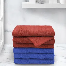 Aura Heaven & Rust Anatolia 6 Piece 100% Cotton Face Towel Set in 500 GSM-34
