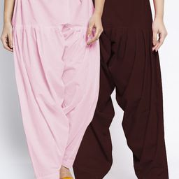 GRACIT Women Pack Of 2 Solid Cotton Salwars-image-68