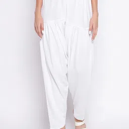 Clora Creation Women White Solid Wool Loose-Fit Salwar-image-68