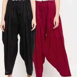 Clora Creation Women Pack Of 2 Solid Pure Cotton Salwars-image-48