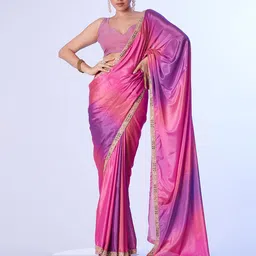 Kalista Ombre Embroidered Satin Saree-picture-44