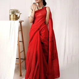 TEEJH Sequinned Silk Cotton Saree-picture-18