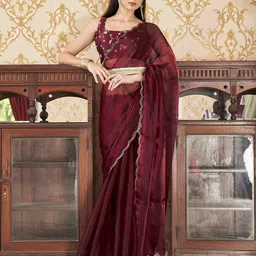 Tikhi Imli Sequinned Solid Saree-picture-37