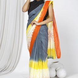 Sanganeri Print Colourblocked Pure Cotton Saree-image-57