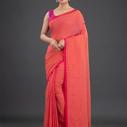 Arhi Blue & Pink Pure Cotton Saree-image-105