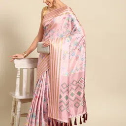 Silk Land Floral Zari Banarasi Saree-54