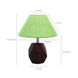 Pinecraft INTERNATIONAL Brown & Green Table Lamp with Shade image 2