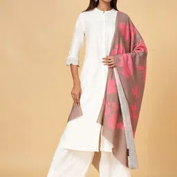 RANGMANCH BY PANTALOONS Floral Woven Design Acrylic Shawl-image-43