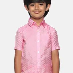 Sethukrishna Boys Pink Classic Checked Party Shirt-78