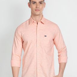 Arrow Sport Horizontal Striped Spread Collar Cotton Shirt-picture-12