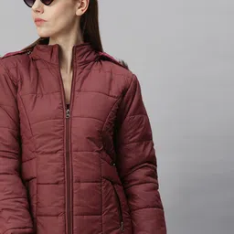 VOXATI Women Maroon Padded Jacket-image-92