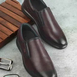 WALKWAY by Metro Men Leather Formal Slip-On Shoes-image-79