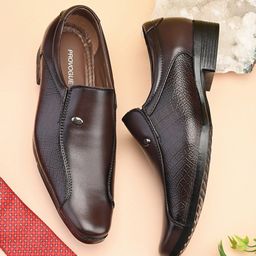 Provogue Men Textured Formal Slip On Shoes-image-101