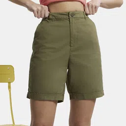 Jockey Women Antimicrobial Mid Rise Cotton Shorts-image-7