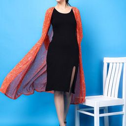 SCORPIUS Floral Printed Longline Shrug-23