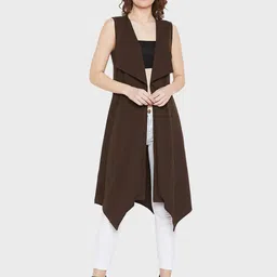 Hypernation Women Brown Open Front Shrug-15