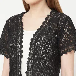 Espresso Self Design Open Front Shrug image 4
