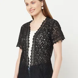 Espresso Self Design Open Front Shrug image 5