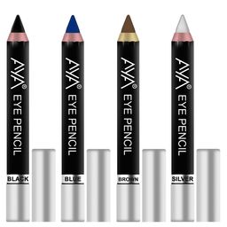 AYA Set of 4 Eye Liner Kajal Pencils in Black, Blue, Brown, Silver-8