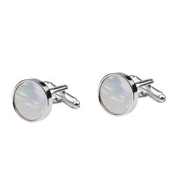 The Tie Hub Rhodium-Plated Round Cufflinks-image-35