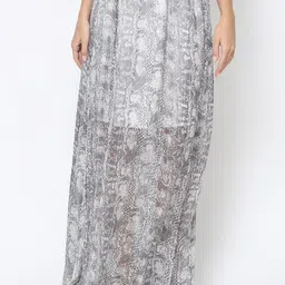 DRIRO Women Animal Print Flared Maxi Skirt-image-10