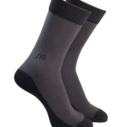 Man Arden Men Grey & Black Patterned Calf Length Cotton Socks-21