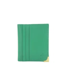 Aditi Wasan Unisex Green Solid Leather Card Holder-picture-22