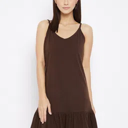 Hypernation Woman Brown Nightdress-33