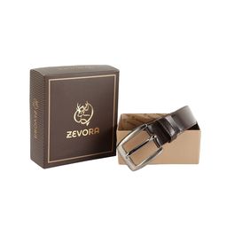 ZEVORA Men Brown Solid Genuine Leather Belt-image-14