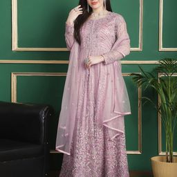 Stylee LIFESTYLE Embroidered Semi-Stitched Dress Material-image-9