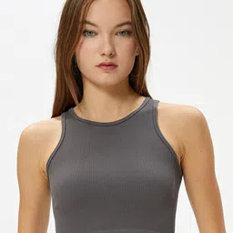 Koton Self Design Sleeveless Crop Tank Top-picture-43