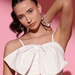 STREET 9 Pure Cotton Shoulder Straps Crop Top-image-81